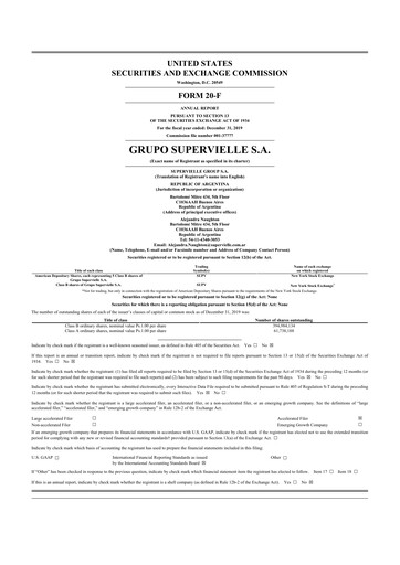 Vorschaubild Grupo Supervielle 20-F Jahresbericht 2019