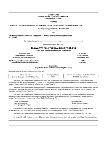 Miniature Innovative Solutions and Support 10-Q Rapport trimestriel 2020 