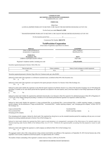 Thumbnail TechPrecision 10-K Annual Report 2020