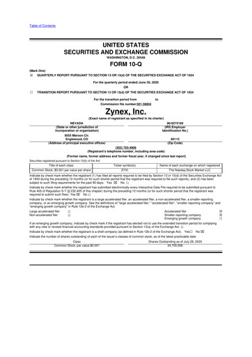 Thumbnail Zynex 10-Q Quarterly Report FY2020 