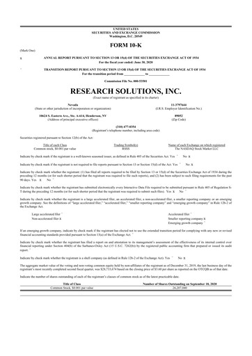 Thumbnail Research Solutions 10-K Annual Report 2020