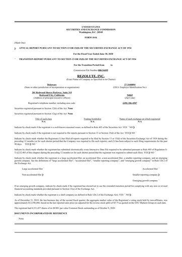 Thumbnail Rezolute 10-K Annual Report 2020