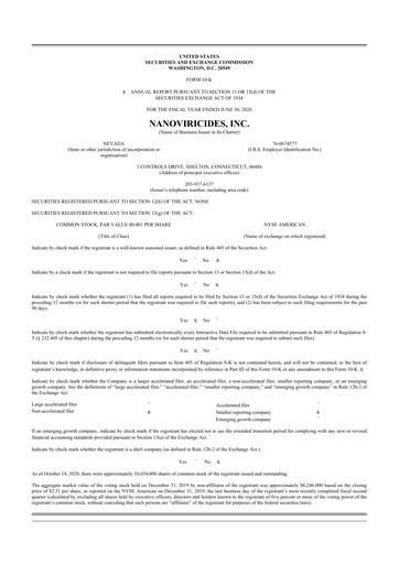 Thumbnail NanoViricides 10-K Annual Report 2020