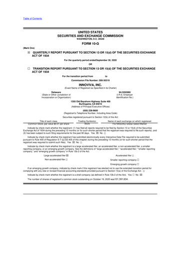 Thumbnail Innoviva 10-Q Quarterly Report FY 