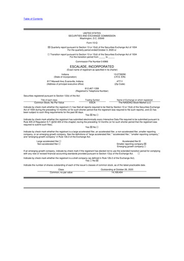 Thumbnail Escalade Sports 10-Q Quarterly Report FY 