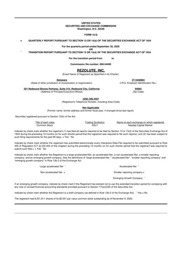 Thumbnail Rezolute 10-Q Quarterly Report FY 