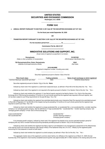 Miniature Innovative Solutions and Support 10-K Rapport annuel 2020