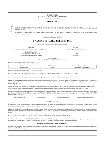 Vorschaubild Inotiv 10-K Jahresbericht 2020