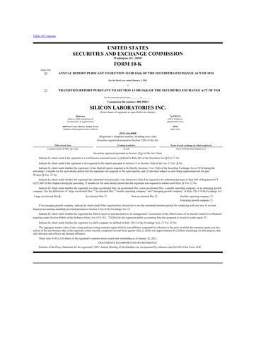 Thumbnail Silicon Labs
 10-K Annual Report 2020