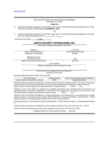 Thumbnail NAPCO Security Technologies 10-Q Quarterly Report FY2021 