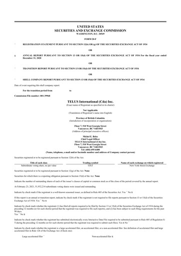 Thumbnail Telus International 20-F Annual Report 2020