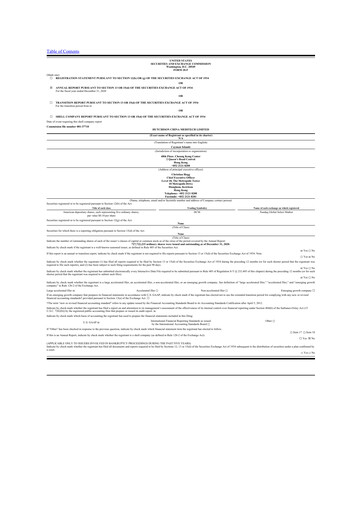 Thumbnail HUTCHMED 20-F Annual Report 2020