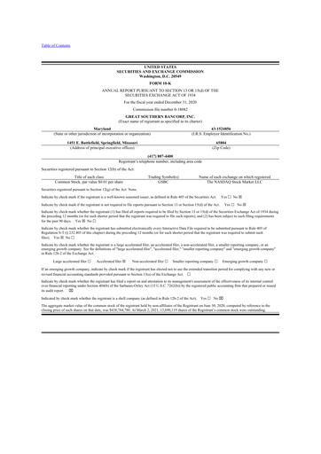 Thumbnail Great Southern Bancorp 10-K Annual Report 2020