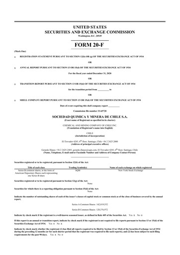 Thumbnail Sociedad Química y Minera 20-F Annual Report 2020