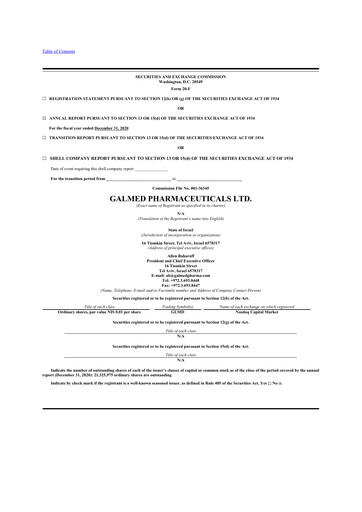 Thumbnail Galmed Pharmaceuticals
 20-F Annual Report 2020