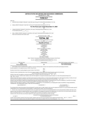 Thumbnail TotalEnergies 20-F Annual Report 2020