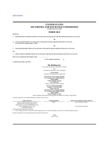 Thumbnail KE Holdings
 20-F Annual Report 2020