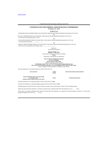 Thumbnail EDAP TMS 20-F Annual Report 2020