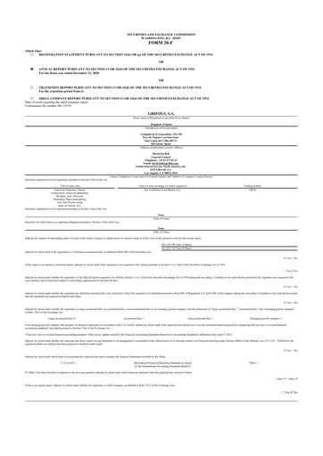 Thumbnail Grifols 20-F Annual Report 2020