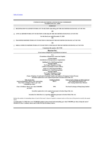 Thumbnail Baozun 20-F Annual Report 2020