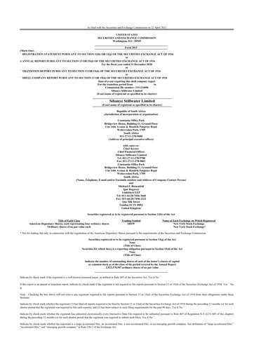 Thumbnail Sibanye-Stillwater
 20-F Annual Report 2020