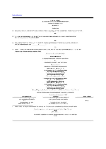 Thumbnail Xunlei 20-F Annual Report 2020