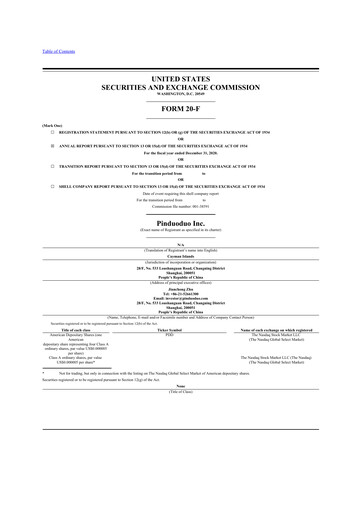 Thumbnail PDD Holdings (Pinduoduo) 20-F Annual Report 2020