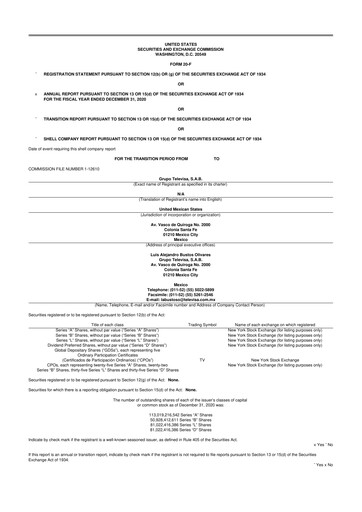 Thumbnail Televisa 20-F Annual Report 2020