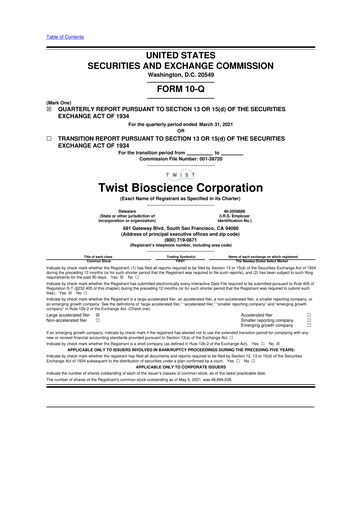 Thumbnail Twist Bioscience
 10-Q Quarterly Report FY 