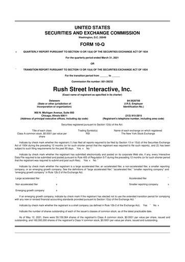 Thumbnail Rush Street Interactive 10-Q Quarterly Report FY2021 