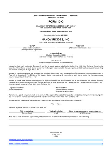 Thumbnail NanoViricides 10-Q Quarterly Report FY2021 