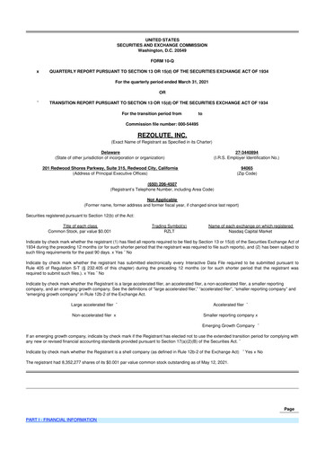 Thumbnail Rezolute 10-Q Quarterly Report FY 