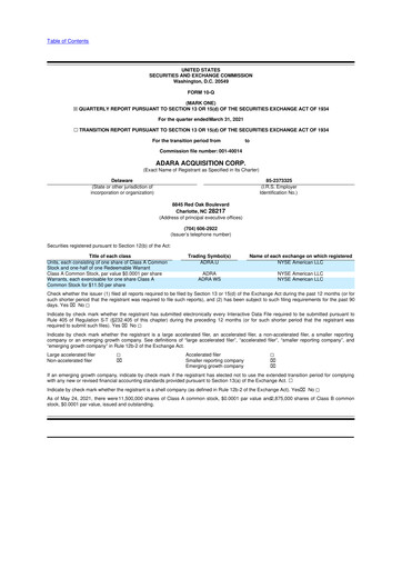 Vorschaubild Alliance Entertainment 10-Q Quartalsbericht 2021 