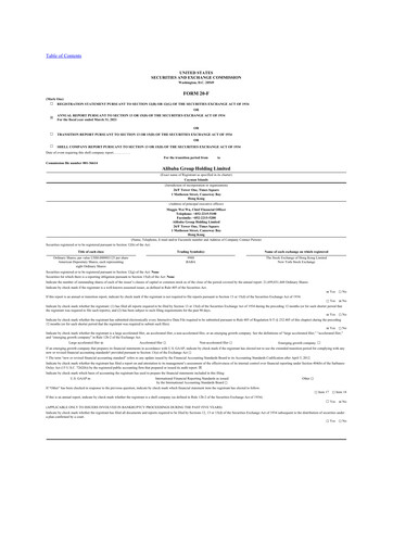 Thumbnail Alibaba 20-F Annual Report 2021