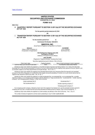 Thumbnail Innoviva 10-Q Quarterly Report FY 