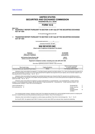 Thumbnail 908 Devices 10-Q Quarterly Report FY2021 