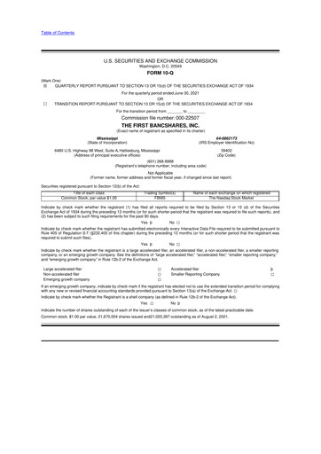 Miniature The First Bancshares 10-Q Rapport trimestriel 2021 