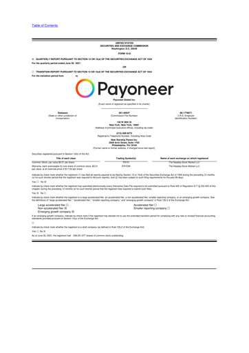Thumbnail Payoneer 10-Q Quarterly Report FY 