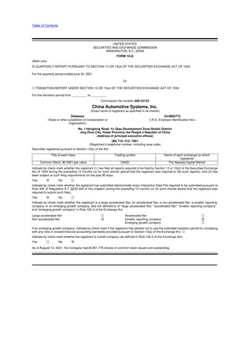 Thumbnail China Automotive Systems 10-Q Quarterly Report FY2021 