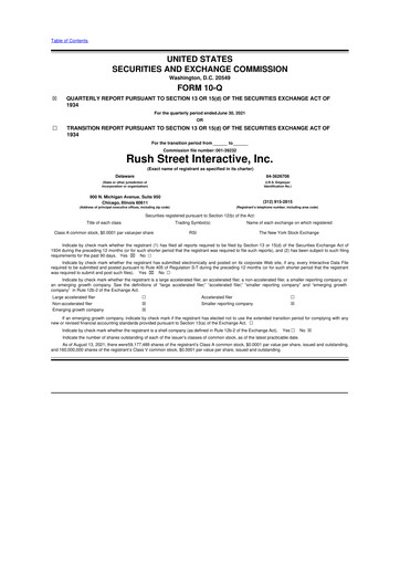 Thumbnail Rush Street Interactive 10-Q Quarterly Report FY2021 