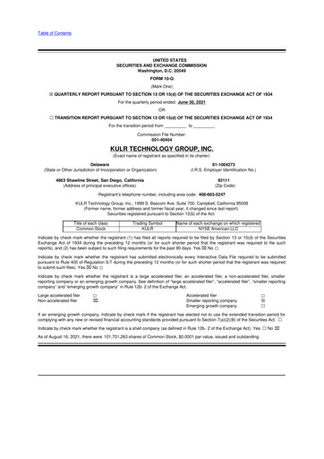 Miniature KULR Technology Group 10-Q Rapport trimestriel 2021 