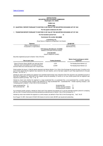 Thumbnail Lucid Motors 10-Q Quarterly Report FY 