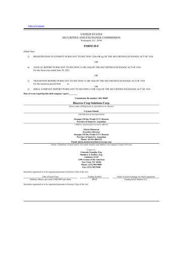 Thumbnail Bioceres Crop Solutions
 20-F Annual Report 2021