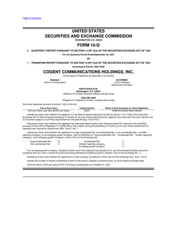 Thumbnail Cogent Communications
 10-Q Quarterly Report FY2021 