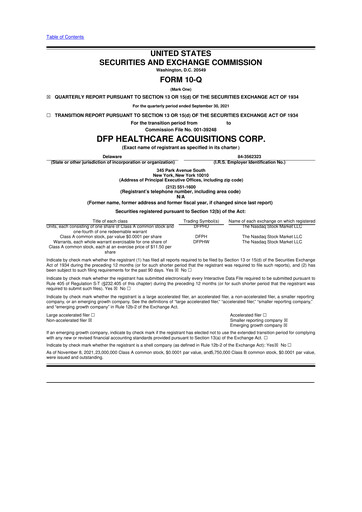 Thumbnail The Oncology Institute 10-Q Quarterly Report FY2021 