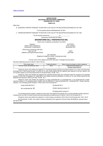 Vorschaubild BrainStorm Cell Therapeutics 10-Q Quartalsbericht 2021 