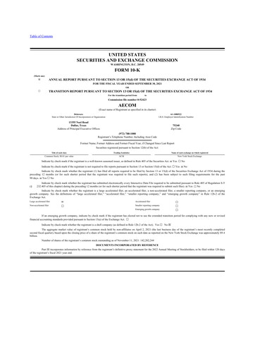 Thumbnail AECOM 10-K Annual Report 2021