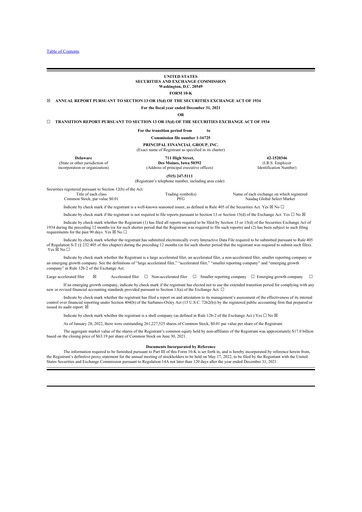 Thumbnail Principal Financial Group 10-K Annual Report 2021