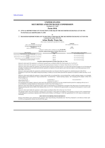 Thumbnail Arbor Realty Trust
 10-K Annual Report 2021