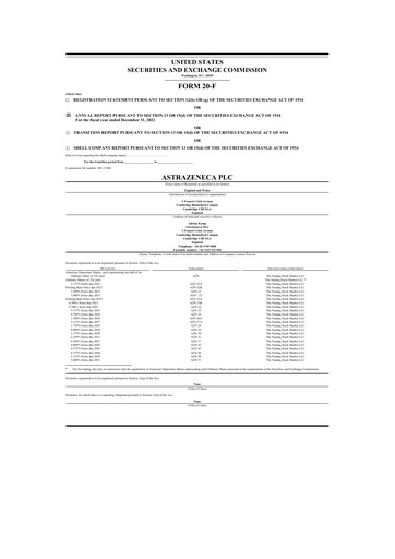 Thumbnail AstraZeneca 20-F Annual Report 2021